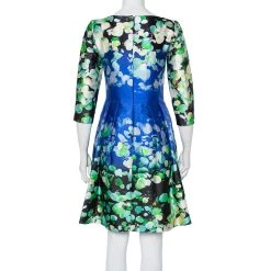Oscar De La Renta Multicolor Floral Printed Silk & Cotton Sheath Dress S For Women -Oscar de la Renta Sales Shop luxury women oscar de la rentaslug used clothes p461971 002