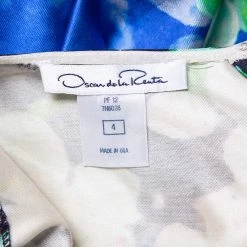 Oscar De La Renta Multicolor Floral Printed Silk & Cotton Sheath Dress S For Women -Oscar de la Renta Sales Shop luxury women oscar de la rentaslug used clothes p461971 003