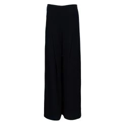 Oscar De La Renta Black High Waisted Wide Leg Trousers S For Women
