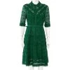 Oscar De La Renta Green Eyelet Lace Belted Midi Dress L For Women -Oscar de la Renta Sales Shop luxury women oscar de la rentaslug used clothes p467844 001