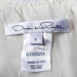 Oscar De La Renta Monochrome Lace & Synthetic Paneled Asymmetric Hem Gown S For Women -Oscar de la Renta Sales Shop luxury women oscar de la rentaslug used clothes p477293 002