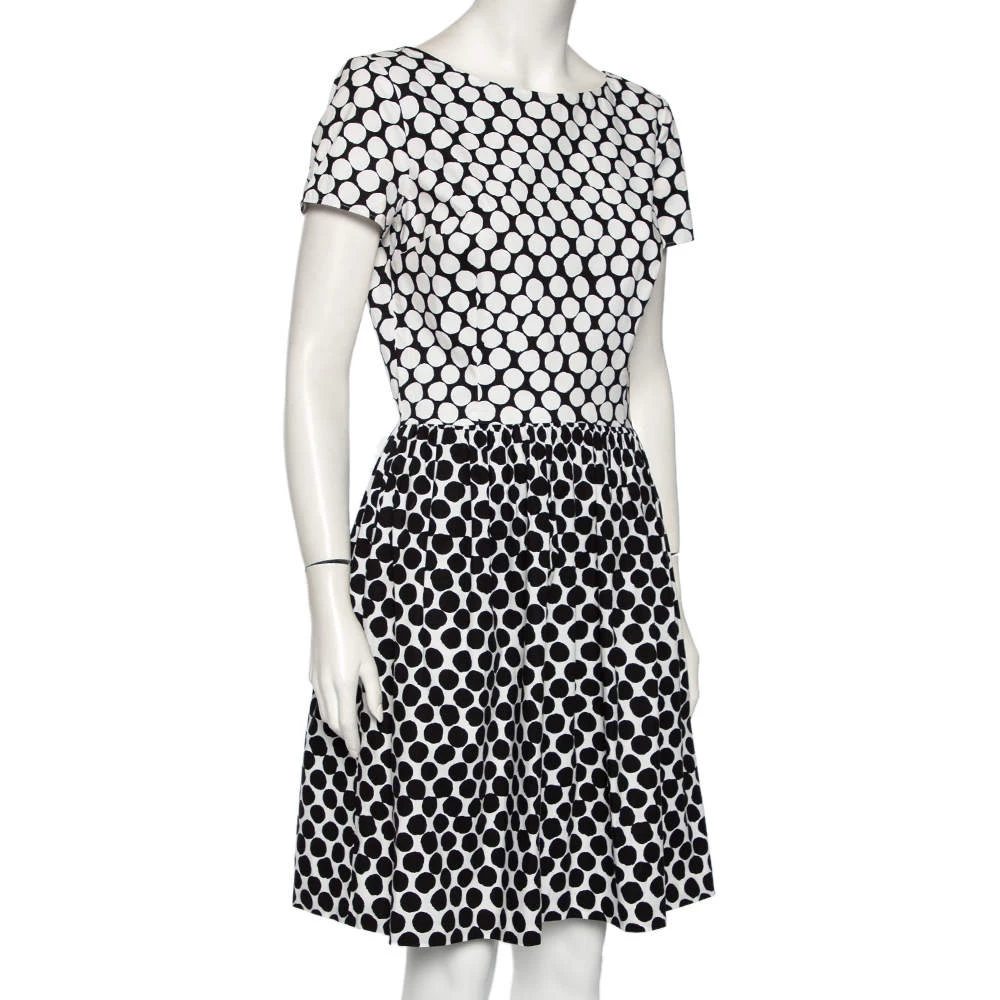 Oscar De La Renta Polka Dotted Cotton Poplin Dress M For Women 4 Oscar De La Renta Polka Dotted Cotton Poplin Dress M For Women - Image 2