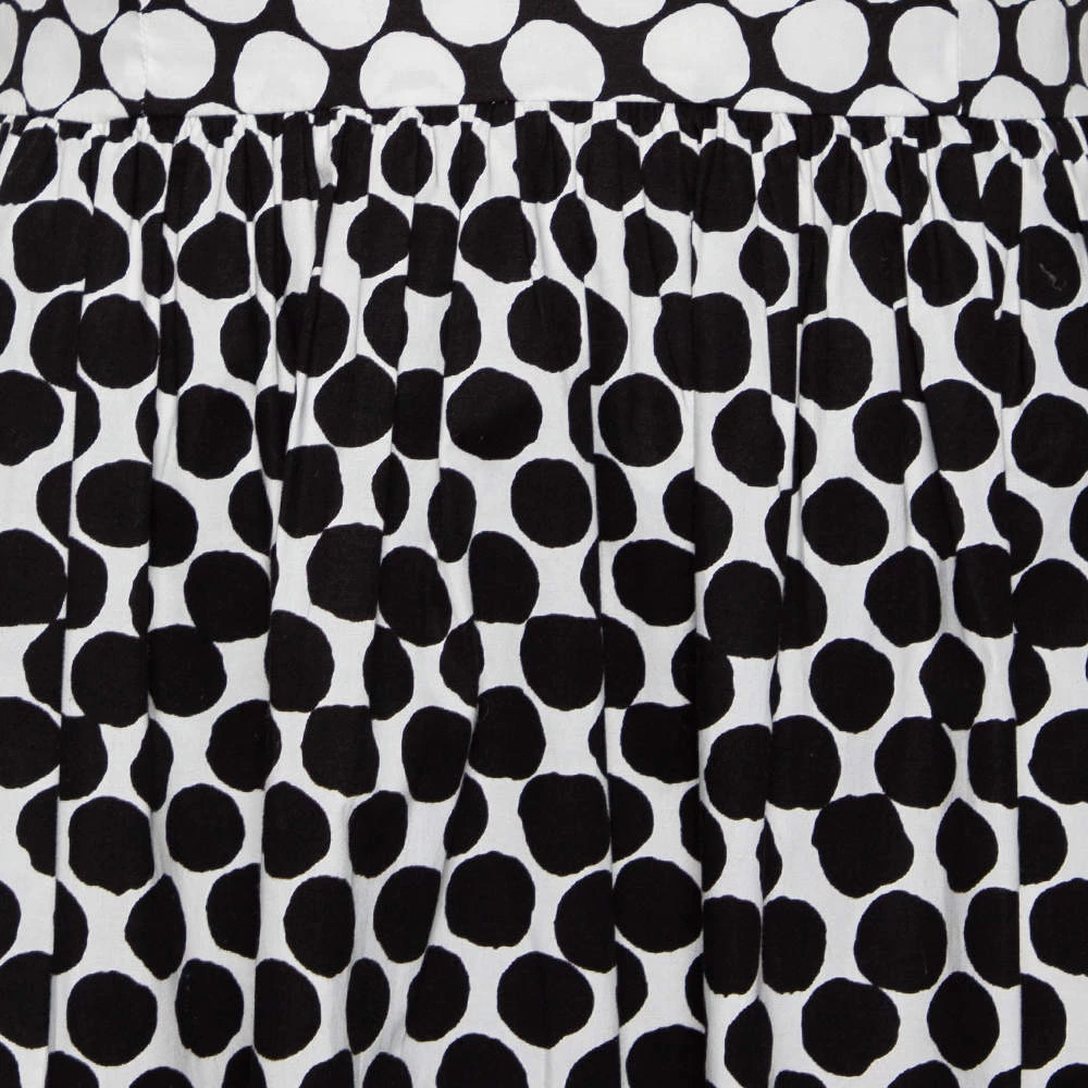 Oscar De La Renta Polka Dotted Cotton Poplin Dress M For Women 6 Oscar De La Renta Polka Dotted Cotton Poplin Dress M For Women - Image 4