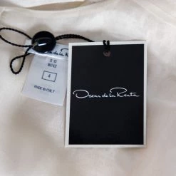 Oscar De La Renta Cream Silk Plisse Lace Detail Long Sleeve Blouse S For Women -Oscar de la Renta Sales Shop luxury women oscar de la rentaslug used clothes p491219 001