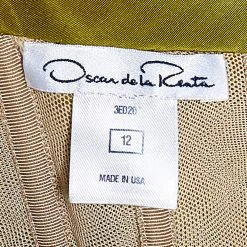 Oscar De La Renta Olive Green Embellished Silk Belt Detail Strapless Gown L For Women -Oscar de la Renta Sales Shop luxury women oscar de la rentaslug used clothes p503758 004