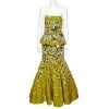 Oscar De La Renta Olive Green Embellished Silk Belt Detail Strapless Gown L For Women -Oscar de la Renta Sales Shop luxury women oscar de la rentaslug used clothes p503758 1633588894 007
