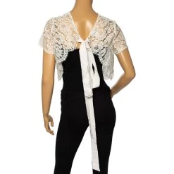 Oscar De La Renta Off White Lace Open Back Corded Cropped Top M For Women -Oscar de la Renta Sales Shop luxury women oscar de la rentaslug used clothes p503897 001