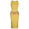 Oscar De La Renta Yellow Linen Embellished Waist Dress M For Women -Oscar de la Renta Sales Shop luxury women oscar de la rentaslug used clothes p50428 001