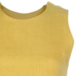 Oscar De La Renta Yellow Linen Embellished Waist Dress M For Women -Oscar de la Renta Sales Shop luxury women oscar de la rentaslug used clothes p50428 004