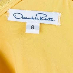 Oscar De La Renta Yellow Linen Embellished Waist Dress M For Women -Oscar de la Renta Sales Shop luxury women oscar de la rentaslug used clothes p50428 008