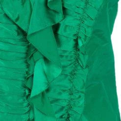 Oscar De La Renta Emerald Ruffle Satin Sleeveless Top L For Women -Oscar de la Renta Sales Shop luxury women oscar de la rentaslug used clothes p5263 005