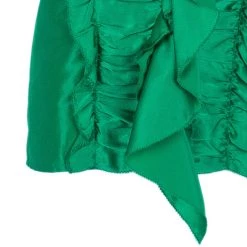Oscar De La Renta Emerald Ruffle Satin Sleeveless Top L For Women -Oscar de la Renta Sales Shop luxury women oscar de la rentaslug used clothes p5263 007