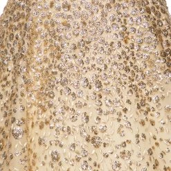 Oscar De La Renta Gold Embellished Tulle Strapless Gown M For Women -Oscar de la Renta Sales Shop luxury women oscar de la rentaslug used clothes p527631 003