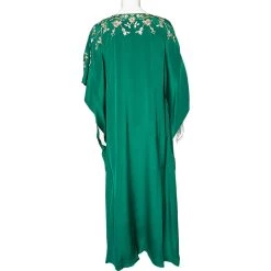 Oscar De La Renta Green Silk Embellished Belted Kaftan Dress M For Women -Oscar de la Renta Sales Shop luxury women oscar de la rentaslug used clothes p532813 003