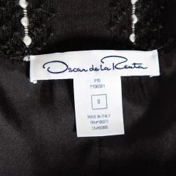 Oscar De La Renta Monochrome Embroidered Wool Button Front Jacket M For Women -Oscar de la Renta Sales Shop luxury women oscar de la rentaslug used clothes p534208 001
