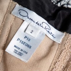 Oscar De La Renta Black & Gold Embroidered Tulle Strapless Gown S For Women -Oscar de la Renta Sales Shop luxury women oscar de la rentaslug used clothes p543792 006