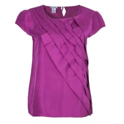 Oscar De La Renta Fuchsia Silk Layered Top M For Women