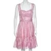 Oscar De La Renta Pink Silk Sleeveless Flared Mini Dress M For Women