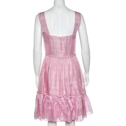 Oscar De La Renta Pink Silk Sleeveless Flared Mini Dress M For Women 10 Oscar De La Renta Pink Silk Sleeveless Flared Mini Dress M For Women -Oscar de la Renta Sales Shop luxury women oscar de la rentaslug used clothes p564394 003