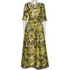 Oscar De La Renta Yellow Printed Silk Belted Maxi Dress M For Women -Oscar de la Renta Sales Shop luxury women oscar de la rentaslug used clothes p566242 005