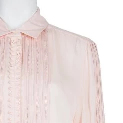 Oscar De La Renta Blush Pink Lace Insert Detail Pintucked Silk Shirt L For Women 15 Oscar De La Renta Blush Pink Lace Insert Detail Pintucked Silk Shirt L For Women -Oscar de la Renta Sales Shop luxury women oscar de la rentaslug used clothes p56994 004