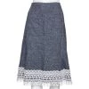 Oscar De La Renta Blue Silk & Linen Lace Trimmed Skirt MTO For Women 2 Oscar De La Renta Blue Silk & Linen Lace Trimmed Skirt MTO For Women -Oscar de la Renta Sales Shop luxury women oscar de la rentaslug used clothes p573206 005
