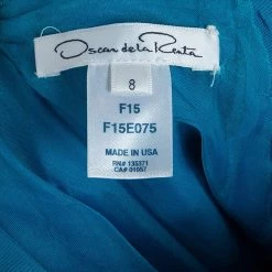 Oscar De La Renta Fall 2015 Blue Floral Sequin Embellished Strapless Silk Gown M For Women -Oscar de la Renta Sales Shop luxury women oscar de la rentaslug used clothes p57634 009