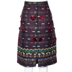 Oscar De La Renta Midnight Blue Wool Embroidered Pencil Skirt (MTO) For Women 10 Oscar De La Renta Midnight Blue Wool Embroidered Pencil Skirt (MTO) For Women -Oscar de la Renta Sales Shop luxury women oscar de la rentaslug used clothes p576436 003