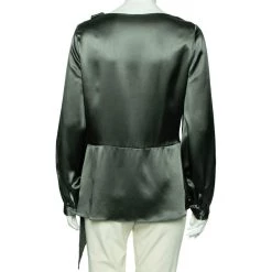 Oscar De La Renta Dark Green Satin Draped Top L For Women 10 Oscar De La Renta Dark Green Satin Draped Top L For Women -Oscar de la Renta Sales Shop luxury women oscar de la rentaslug used clothes p592769 004