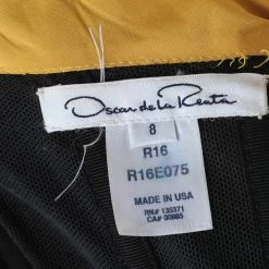 Oscar De La Renta Yellow Sateen Lace Trim Floral Applique Strapless Gown M For Women -Oscar de la Renta Sales Shop luxury women oscar de la rentaslug used clothes p594038 003