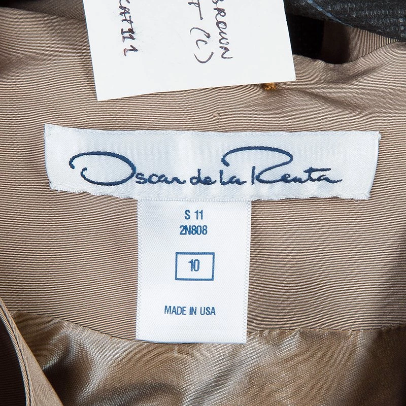 Oscar De La Renta Brown Silk Belted Overcoat L For Women 11 Oscar De La Renta Brown Silk Belted Overcoat L For Women - Image 9