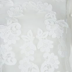 Oscar De La Renta White Sheer Floral Applique Top M For Women -Oscar de la Renta Sales Shop luxury women oscar de la rentaslug used clothes p60039 008