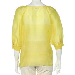 Oscar De La Renta Yellow Silk Organza Ruffle Detail Sheer Top L For Women 10 Oscar De La Renta Yellow Silk Organza Ruffle Detail Sheer Top L For Women -Oscar de la Renta Sales Shop luxury women oscar de la rentaslug used clothes p605825 001