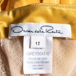 Oscar De La Renta Yellow Dip-Dyed Silk Taffeta Ruched Strapless Gown L For Women -Oscar de la Renta Sales Shop luxury women oscar de la rentaslug used clothes p617706 002