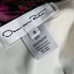 Oscar De La Renta Multicolor Floral Printed Cotton Pleated And Button Front Belted Midi Dress XS For Women -Oscar de la Renta Sales Shop luxury women oscar de la rentaslug used clothes p618587 004