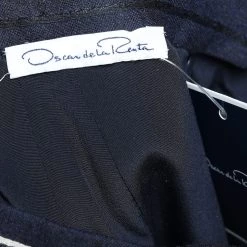 Oscar De La Renta Navy Blue & White Striped Midi Skirt S For Women -Oscar de la Renta Sales Shop luxury women oscar de la rentaslug used clothes p621998 004