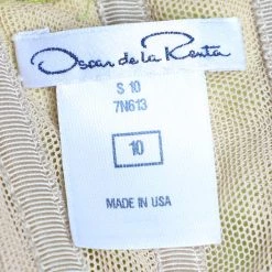 Oscar De La Renta Lime Green Silk Basket Weave Strapless Dress L For Women -Oscar de la Renta Sales Shop luxury women oscar de la rentaslug used clothes p627573 002