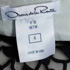 Oscar De La Renta Monochrome Guipure Lace Sleeveless Peplum Top S For Women -Oscar de la Renta Sales Shop luxury women oscar de la rentaslug used clothes p643081 006