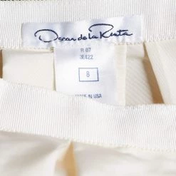 Oscar De La Renta Monochrome Silk Lace Applique Pleated Skirt M For Women -Oscar de la Renta Sales Shop luxury women oscar de la rentaslug used clothes p654642 003