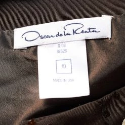 Oscar De La Renta Brown Silk Embellished Sleeveless Dress L For Women -Oscar de la Renta Sales Shop luxury women oscar de la rentaslug used clothes p654792 005