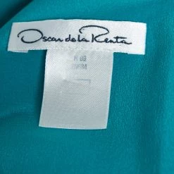 Oscar De La Renta Teal Silk Sleeveless Pleated Dress M For Women -Oscar de la Renta Sales Shop luxury women oscar de la rentaslug used clothes p655771 006