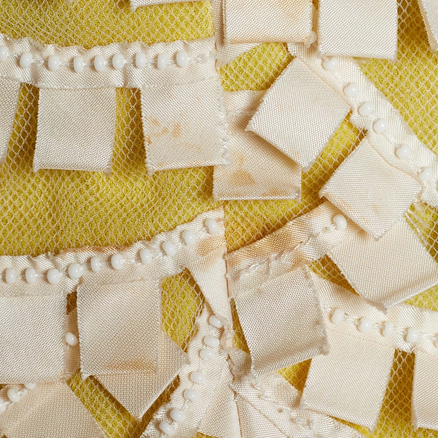 Oscar De La Renta Cream & Yellow Embellished Tulle Sleeveless Dress L For Women 7 Oscar De La Renta Cream & Yellow Embellished Tulle Sleeveless Dress L For Women - Image 5