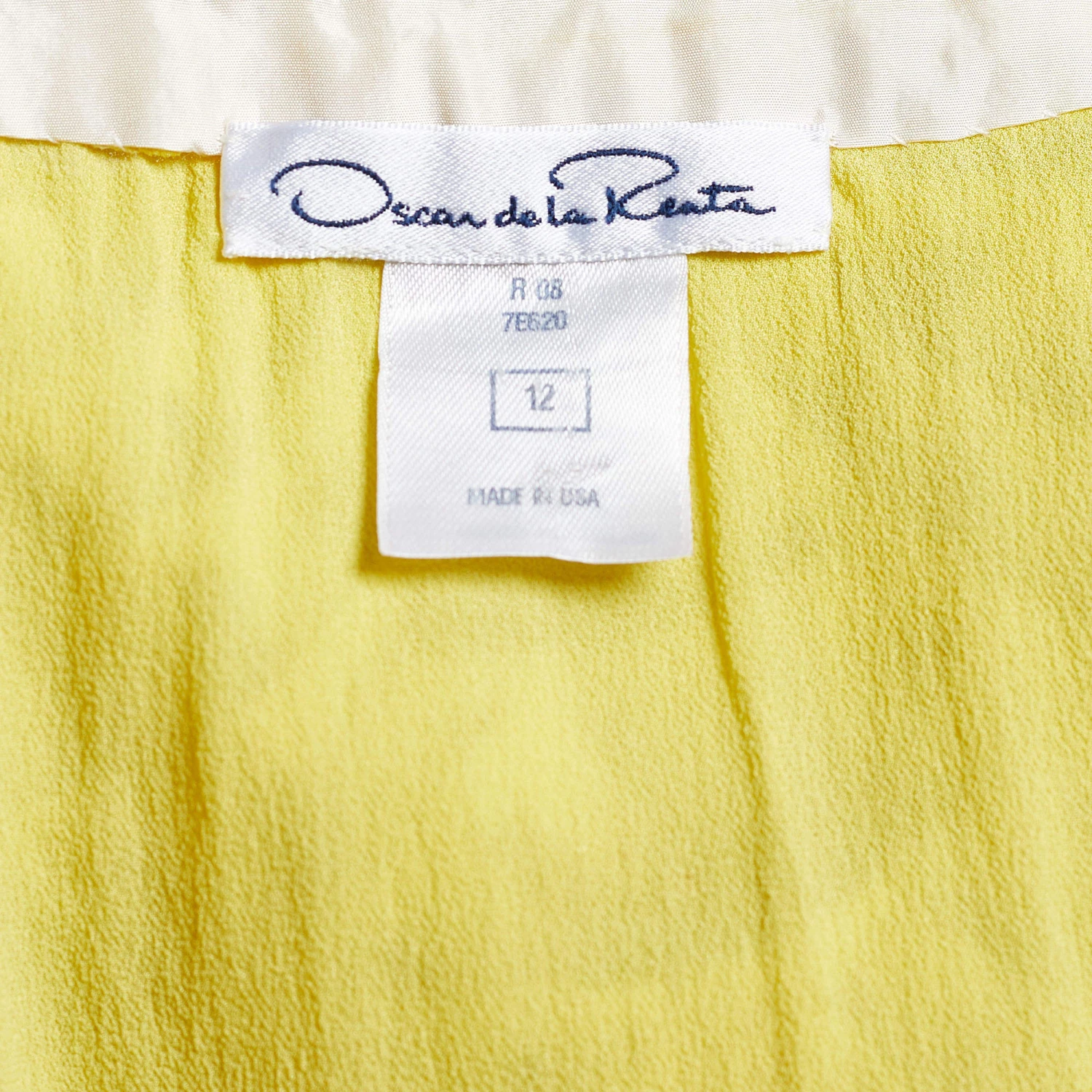 Oscar De La Renta Cream & Yellow Embellished Tulle Sleeveless Dress L For Women 8 Oscar De La Renta Cream & Yellow Embellished Tulle Sleeveless Dress L For Women - Image 6