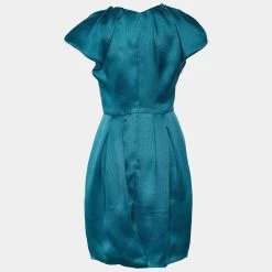 Oscar De La Renta Teal Blue Basket Weave Cocktail Dress M For Women -Oscar de la Renta Sales Shop luxury women oscar de la rentaslug used clothes p670580 004