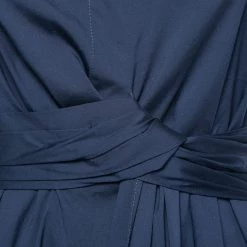 Oscar De La Renta Navy Blue Cotton Pleated Sleeveless Top XS For Women -Oscar de la Renta Sales Shop luxury women oscar de la rentaslug used clothes p678657 005