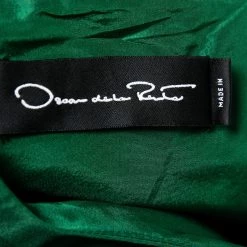 Oscar De La Renta Green Silk Palm Leaf Cut-Out Detail Trumpet Gown L For Women -Oscar de la Renta Sales Shop luxury women oscar de la rentaslug used clothes p681715 005