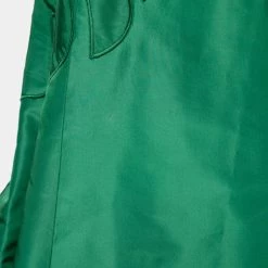 Oscar De La Renta Green Silk Palm Leaf Cut-Out Detail Trumpet Gown L For Women -Oscar de la Renta Sales Shop luxury women oscar de la rentaslug used clothes p681715 008