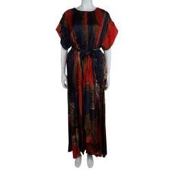 Oscar De La Renta Pleated Silk Belted Maxi Dress M For Women -Oscar de la Renta Sales Shop luxury women oscar de la rentaslug used clothes p70386 002