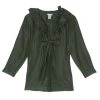 Oscar De La Renta Olive Green Silk Ruffle Top XL For Women 2 Oscar De La Renta Olive Green Silk Ruffle Top XL For Women -Oscar de la Renta Sales Shop luxury women oscar de la rentaslug used clothes p7914 001