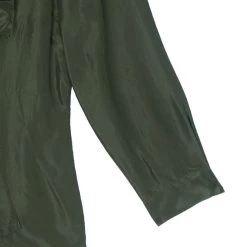 Oscar De La Renta Olive Green Silk Ruffle Top XL For Women -Oscar de la Renta Sales Shop luxury women oscar de la rentaslug used clothes p7914 005